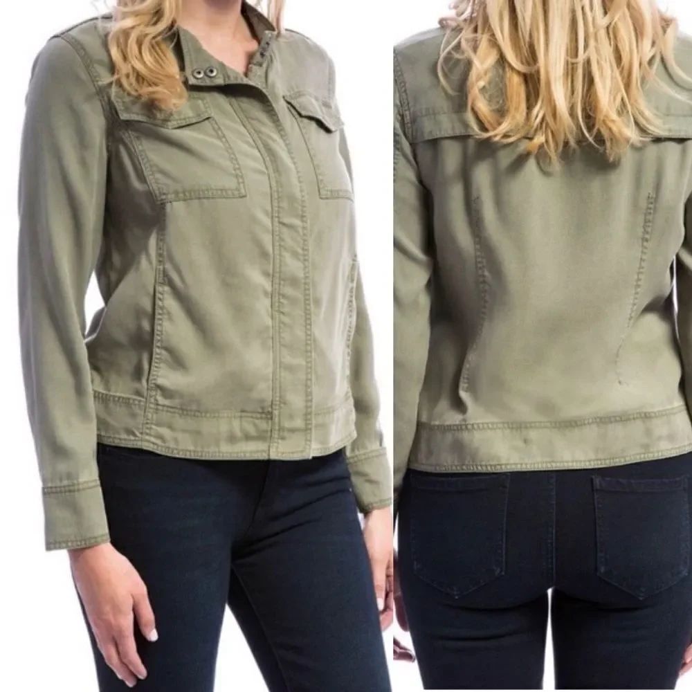 Liverpool Jeans sage Shadow Green Harpere Denim full zip XM1104D15 jacket S